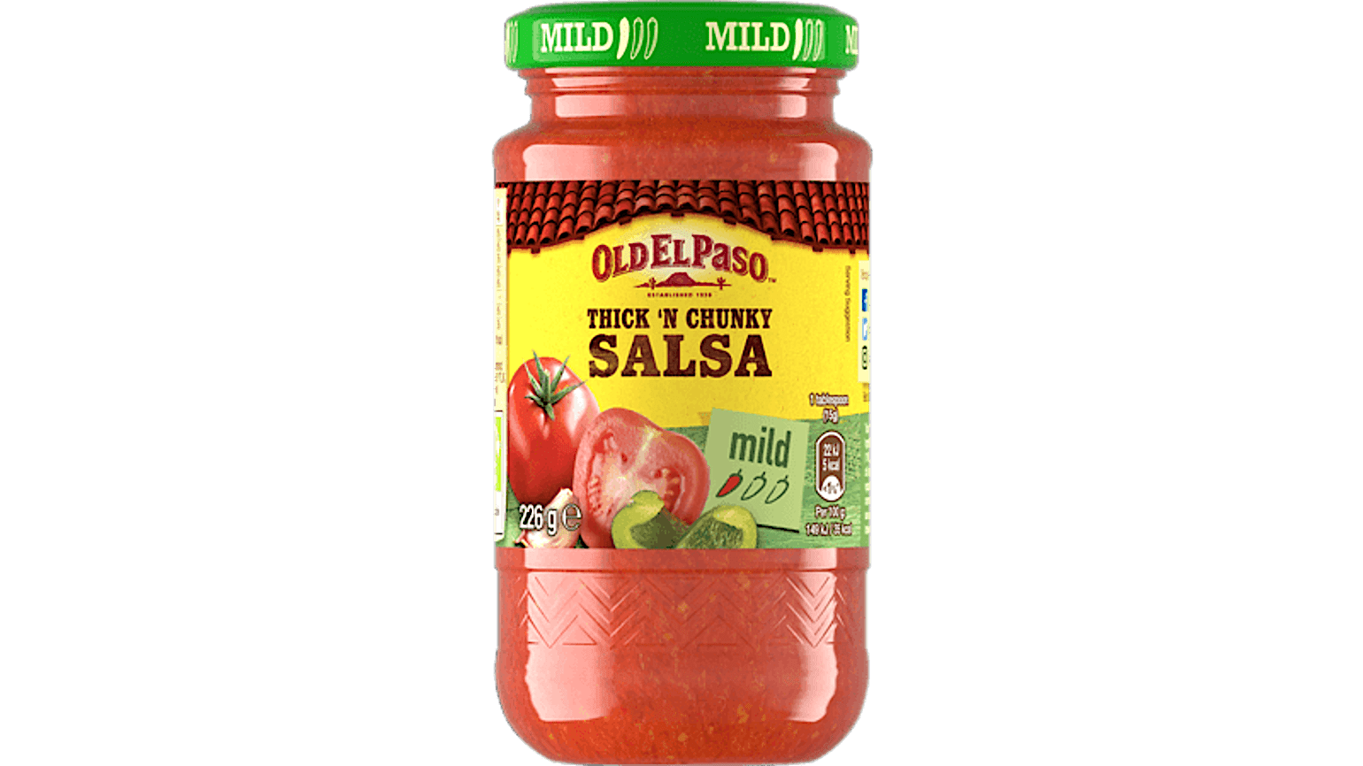 glass jar of Old El Paso's mild thick and chunky salsa (226g)